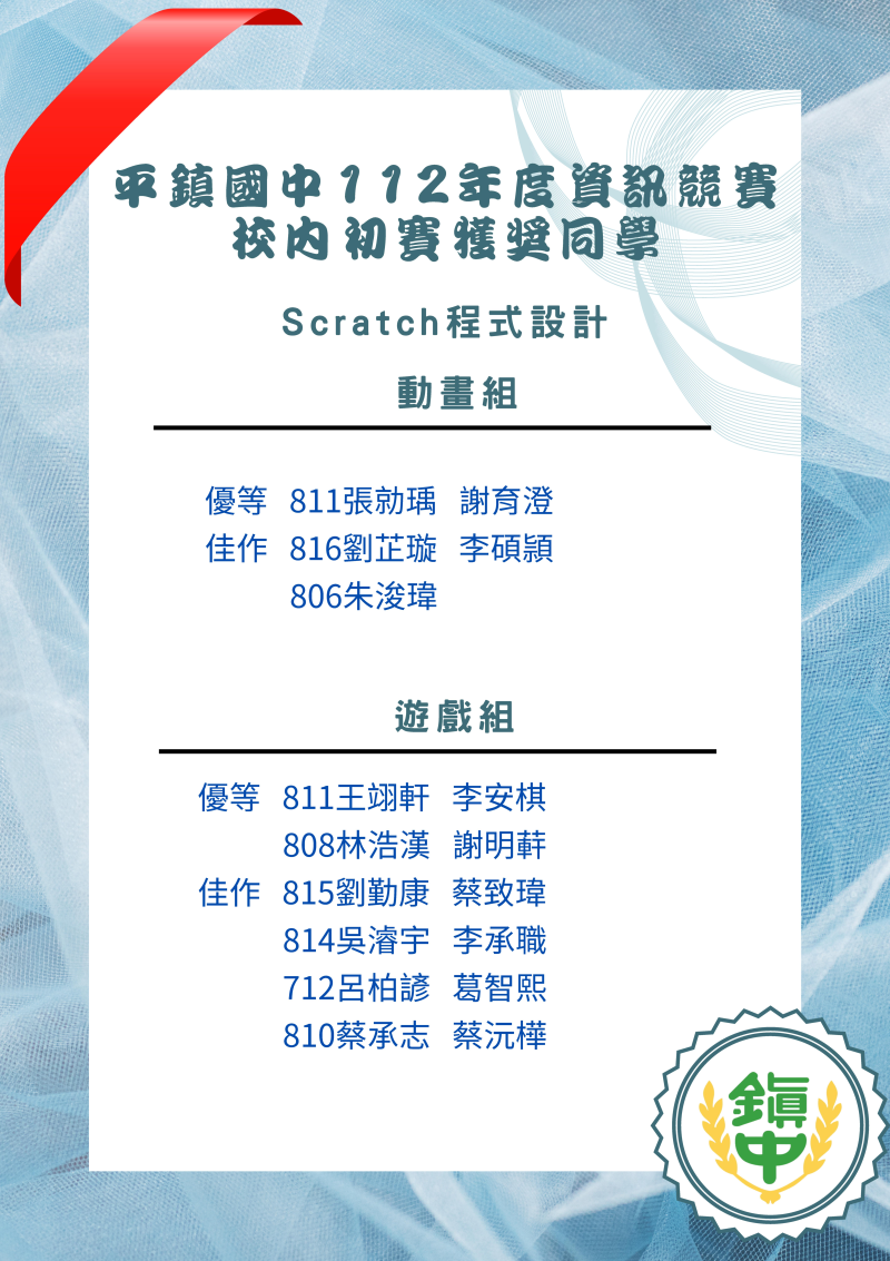 平鎮國中112年學生資訊競賽