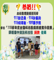 賀~「110學年度全國科技教育創意實作競賽」 榮獲 銅牌 佳績